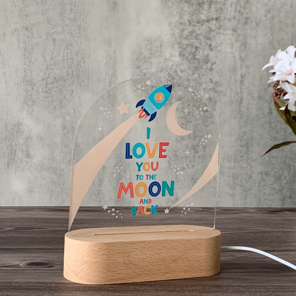 Personalised Gift Night Light for Children - Space I Love You To The Moon And Back