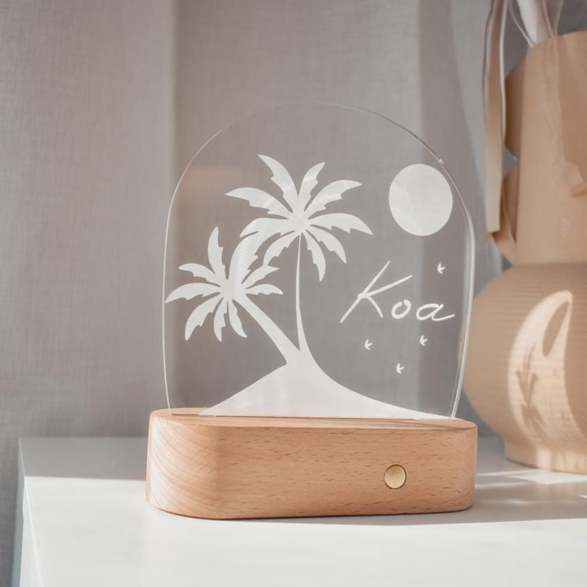 Personalised Gift Night Light - Palm Tree