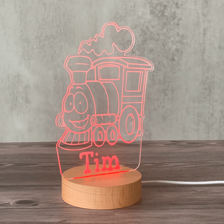 Personalised Gift Night Light for Baby Girl - Cute Train