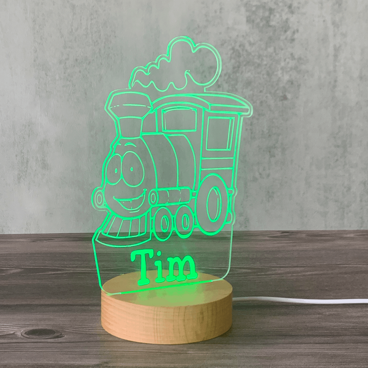 Personalised Gift Night Light for Baby Girl - Cute Train