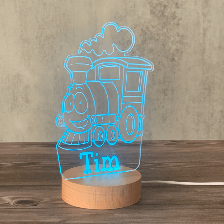 Personalised Gift Night Light for Baby Girl - Cute Train