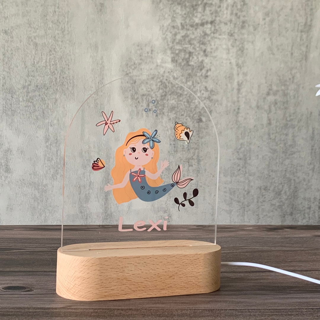 Personalised Gift Night Light for Little Girl - Little Mermaid