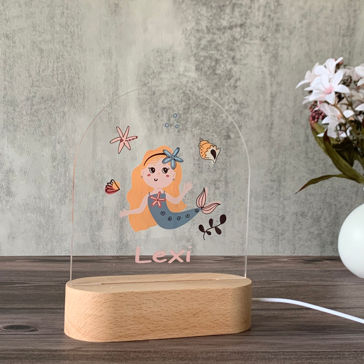 Personalised Gift Night Light for Little Girl - Little Mermaid