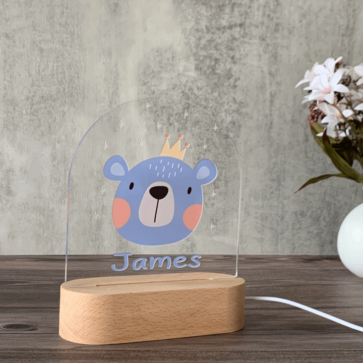 Personalised Gift Night Light for Children - Cute Bear