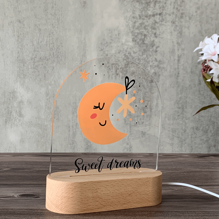 Personalised Gift Night Light for Baby Girl- Sweet Dreams