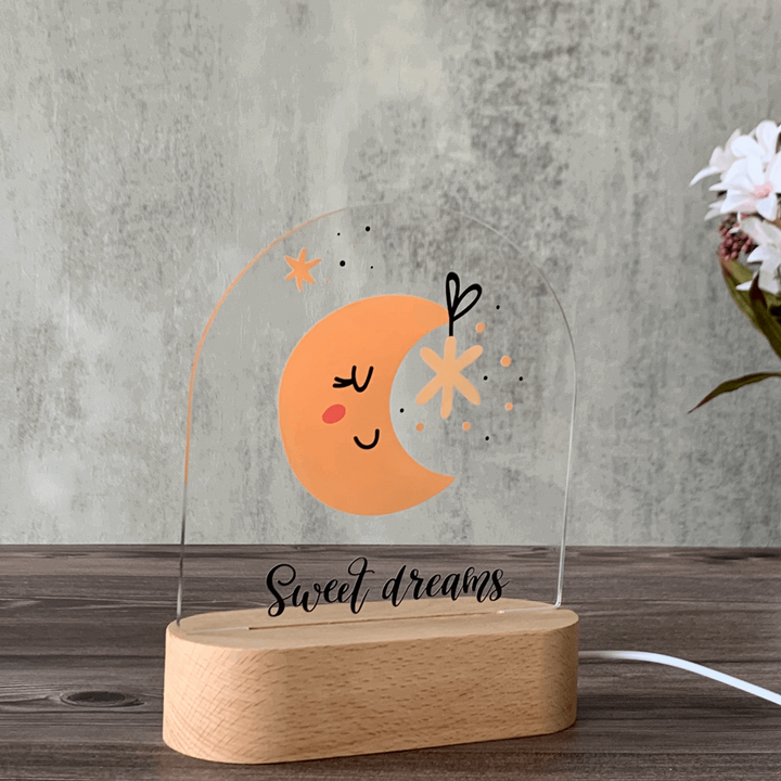 Personalised Gift Night Light for Baby Girl- Sweet Dreams