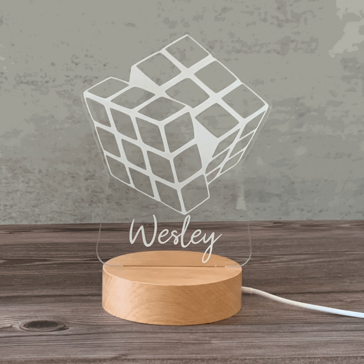 Custom Name Night Light - Rubiks Cube