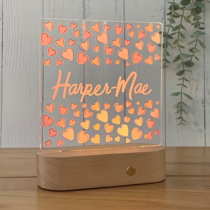 Heart Night Light - Custom Name