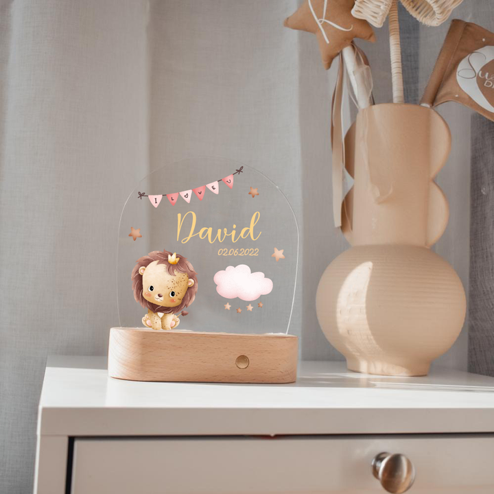 Personalised Night Light - Cute Lion