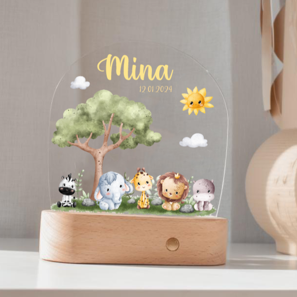 Personalised Night Light - Sweet Dreams Under the Savannah